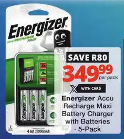 Checkers Energizer Accu Recharge Maxi Battery Charger with Batteries offer