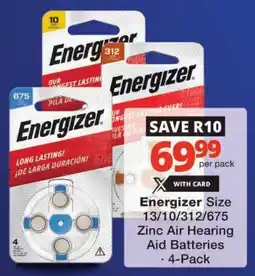 Checkers Energizer Zinc Air Hearing Aid Batteries offer