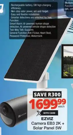 Checkers Ezviz Camera EB3 2K + Solar Panel 5W offer
