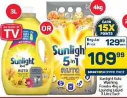 Pick n Pay Sunlight Auto Washing Powder or Laundry Liquid offer