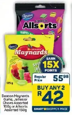 Pick n Pay Beacon Maynards Gums, Jellies or Chews Assorted or Allsorts Assorted offer