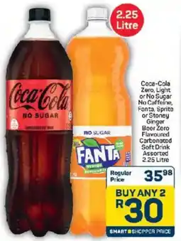 Pick n Pay Coca-Cola Zero, Light or No Sugar No Caffeine, Fanta, Sprite or Stoney Ginger Beer Zero Flavoured Carbonated Soft Drink offer