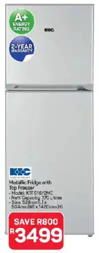 Pick n Pay KIC Metallic Fridge with Top Freezer offer