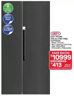 Pick n Pay Defy Satin Metallic Side-by-Side Fridge and Freezer offer