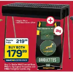 Pick n Pay Stellar Midi Charcoal Braai Plus Springbok Briquettes offer