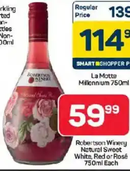 Pick n Pay Robertson Winery Natural Sweet White, Red or Rosé offer