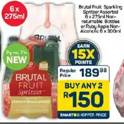 Pick n Pay Brutal Fruit Sparkling Spritzer Assorted Non-returnable Bottles or Ruby Apple Non-Alcoholic offer