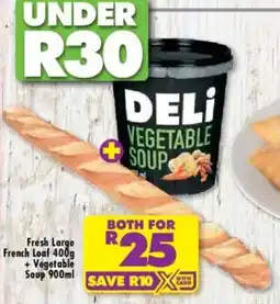 Shoprite Fresh Large French Loaf + Vegetable Soup offer