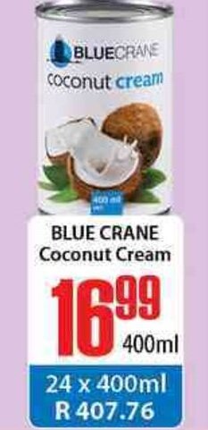 Elite Cash & Carry Blue Crane Coconut Cream 400ml offer