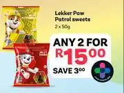 PEP Lekker Paw Patrol Sweets-For 2 x 50g offer
