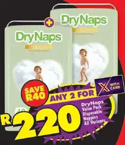 Shoprite DryNaps Value Pack Disposable Nappies All Variants offer