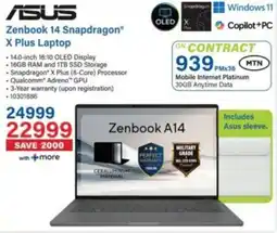 Incredible Connection Asus Zenbook 14 Snapdragon X Plus Laptop offer