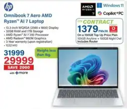 Incredible Connection Hp Omnibook 7 Aero AMD Ryzen AI 7 Laptop offer
