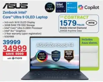 Incredible Connection Asus Zenbook Intel Core Ultra 9 OLED Laptop offer