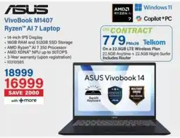 Incredible Connection Asus VivoBook M1407 Ryzen AI 7 Laptop offer