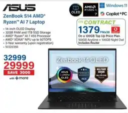Incredible Connection Asus ZenBook S14 AMD Ryzen AI 7 Laptop offer