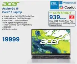 Incredible Connection Acer Aspire Go 16 Core 7 Laptop offer
