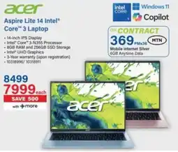 Incredible Connection Acer Aspire Lite 14 Intel Core 3 Laptop offer