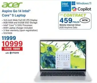 Incredible Connection Acer Aspire Go 14 Intel Core 5 Laptop offer