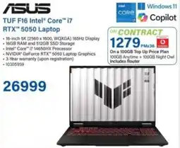 Incredible Connection Asus TUF F16 Intel Core i7 RTX 5050 Laptop offer