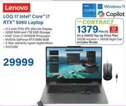 Incredible Connection Lenovo LOQ 17 Intel Core i7 RTX 5060 Laptop offer