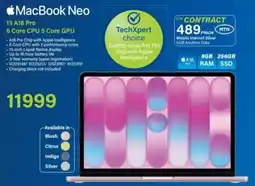 Incredible Connection Apple MacBook Neo 13 A18 Pro 6 Core CPU 5 Core GPU offer