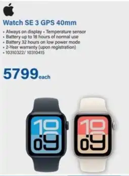 Incredible Connection Apple Watch SE 3 GPS 40mm offer