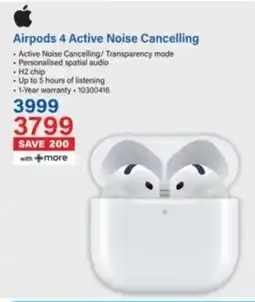 Incredible Connection Apple Airpods 4 Active Noise Cancelling offer