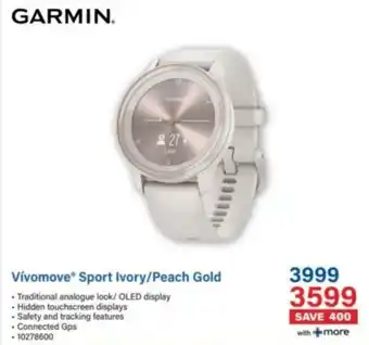 Garmin Vivomove Sport Ivory/ Peach Gold