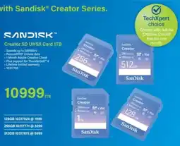 Incredible Connection SanDisk Creator SD UHSII Card 1TB offer
