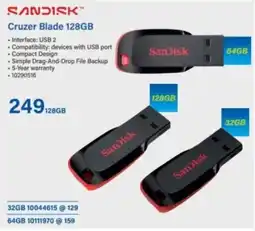 Incredible Connection SanDisk Cruzer Blade 128GB offer