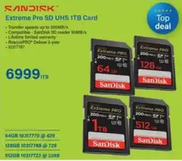 Incredible Connection SanDisk Extreme Pro SD UHS 1TB Card offer