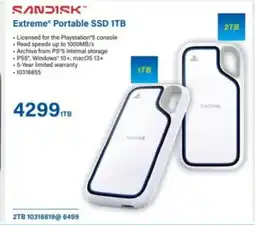 Incredible Connection SanDisk Extreme Portable SSD 1TB offer