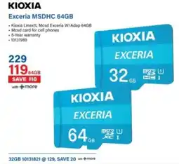 Incredible Connection Kioxia Exceria MSDHC 64GB offer