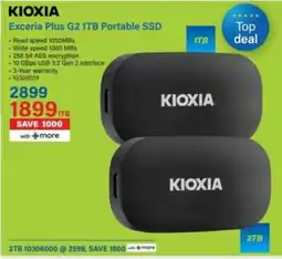 Incredible Connection Kioxia Exceria Plus G2 1TB Portable SSD offer