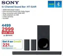 Incredible Connection Sony 5.1 Channel Sound Bar offer