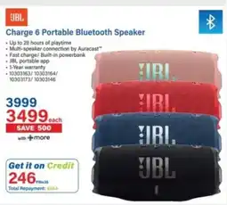 Incredible Connection JBL Charge 6 Portable Bluetooth Speaker offer