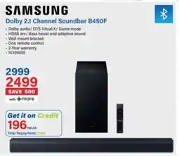 Incredible Connection Samsung Dolby 2.1 Channel Soundbar B450F offer