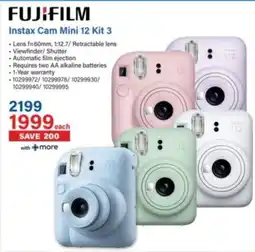 Incredible Connection Fujifilm Instax Cam Mini 12 Kit 3 offer