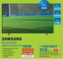 Incredible Connection Samsung 65-inch QLED Q6FA 4K Smart TV offer