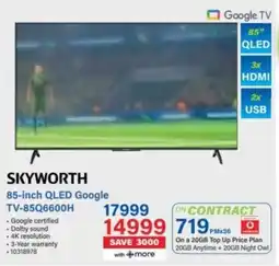 Incredible Connection Skyworth 85-inch QLED Google TV offer