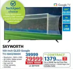 Incredible Connection Skyworth 100-inch QLED Google TV offer