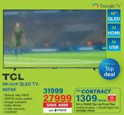 Incredible Connection TCL 98-inch QLED TV-98P8K offer
