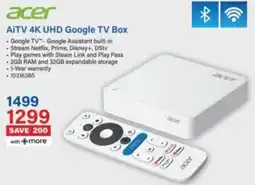 Incredible Connection Acer AiTV 4K UHD Google TV Box offer