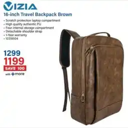 Incredible Connection Vizia 16-inch Travel Backpack Brown offer