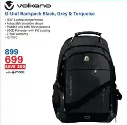 Incredible Connection Volkano G-Unit Backpack Black, Grey & Turquoise offer