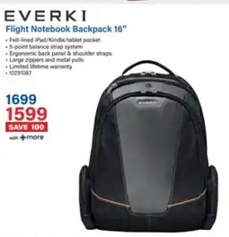 Incredible Connection Everki Flight Notebook Backpack offer