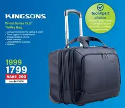 Incredible Connection Kingsons Prime Series 15.6" Trolley Bag offer