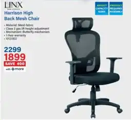 Incredible Connection Linx Harrison High Back Mesh Chair offer
