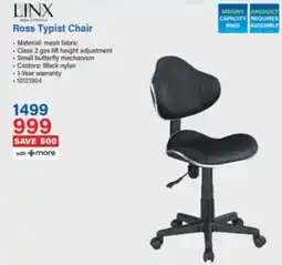 Incredible Connection Linx Ross Typist Chair offer
